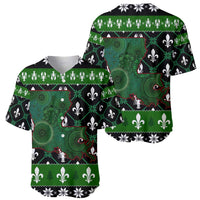 Louisiana USA Symbols Pattern Christmas Baseball Jersey Xmas Holiday Patterns - Wonder Print Shop