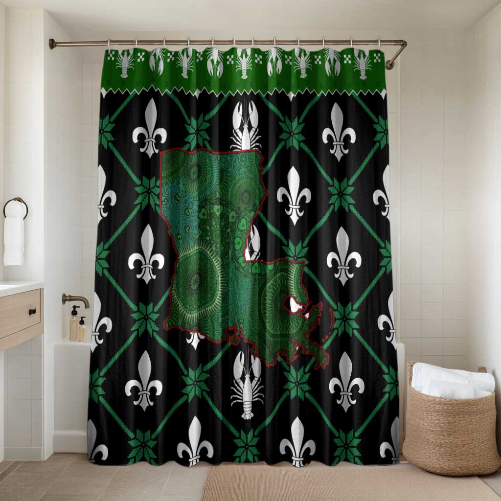 Louisiana USA Symbols Pattern Christmas Bathroom Set Xmas Holiday Patterns - Wonder Print Shop