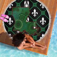 Louisiana USA Symbols Pattern Christmas Beach Blanket Xmas Holiday Patterns - Wonder Print Shop