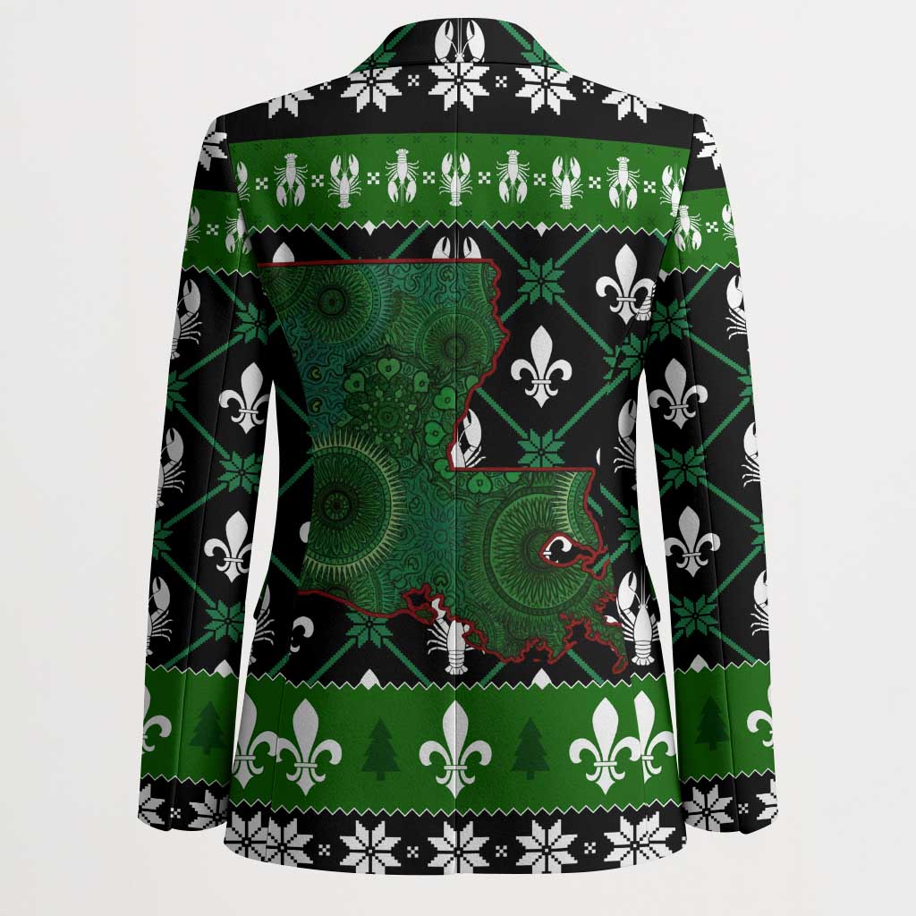 Louisiana USA Symbols Pattern Christmas Blazer Xmas Holiday Patterns - Wonder Print Shop