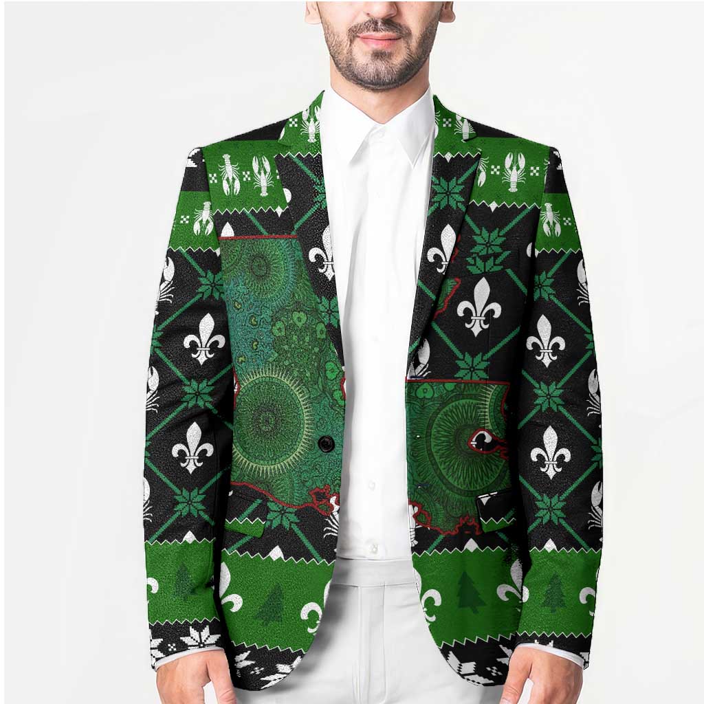 Louisiana USA Symbols Pattern Christmas Blazer Xmas Holiday Patterns - Wonder Print Shop