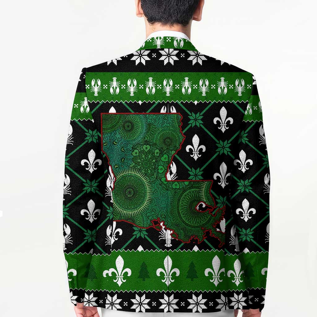 Louisiana USA Symbols Pattern Christmas Blazer Xmas Holiday Patterns - Wonder Print Shop