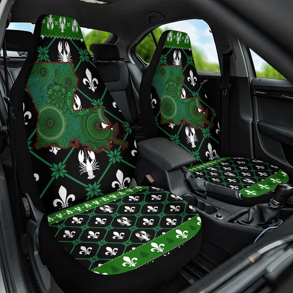 Louisiana USA Symbols Pattern Christmas Car Seat Cover Xmas Holiday Patterns - Wonder Print Shop
