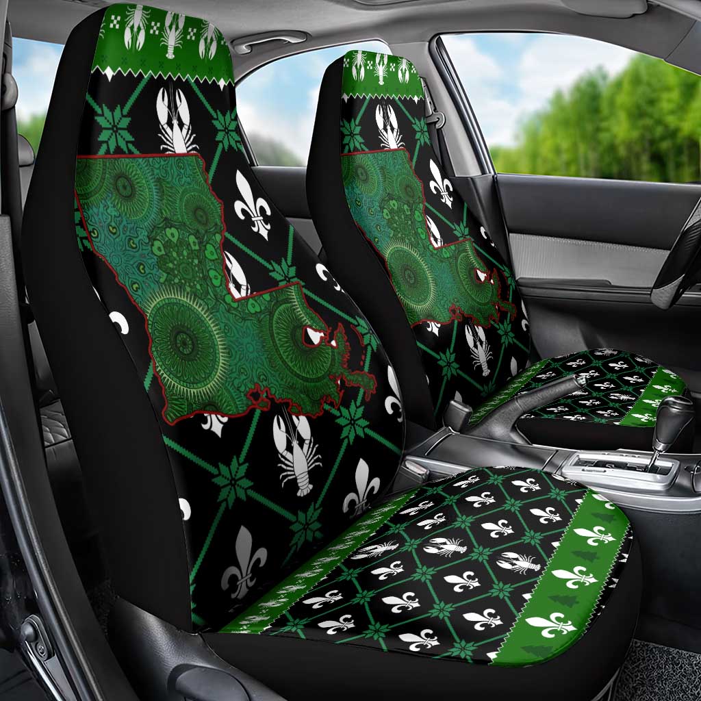Louisiana USA Symbols Pattern Christmas Car Seat Cover Xmas Holiday Patterns - Wonder Print Shop