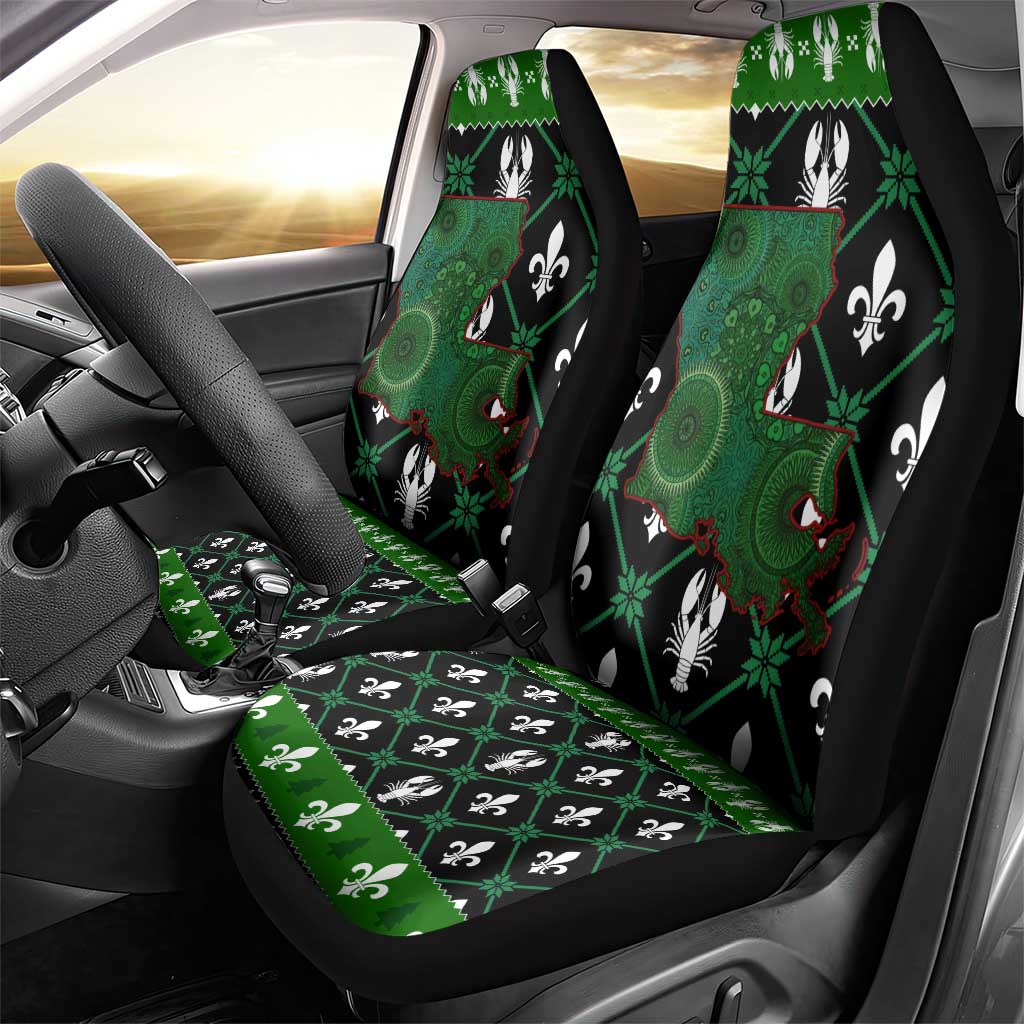Louisiana USA Symbols Pattern Christmas Car Seat Cover Xmas Holiday Patterns - Wonder Print Shop