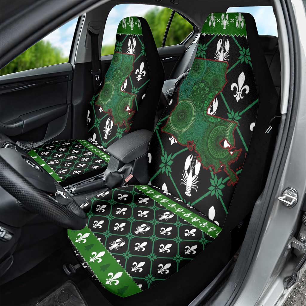 Louisiana USA Symbols Pattern Christmas Car Seat Cover Xmas Holiday Patterns - Wonder Print Shop