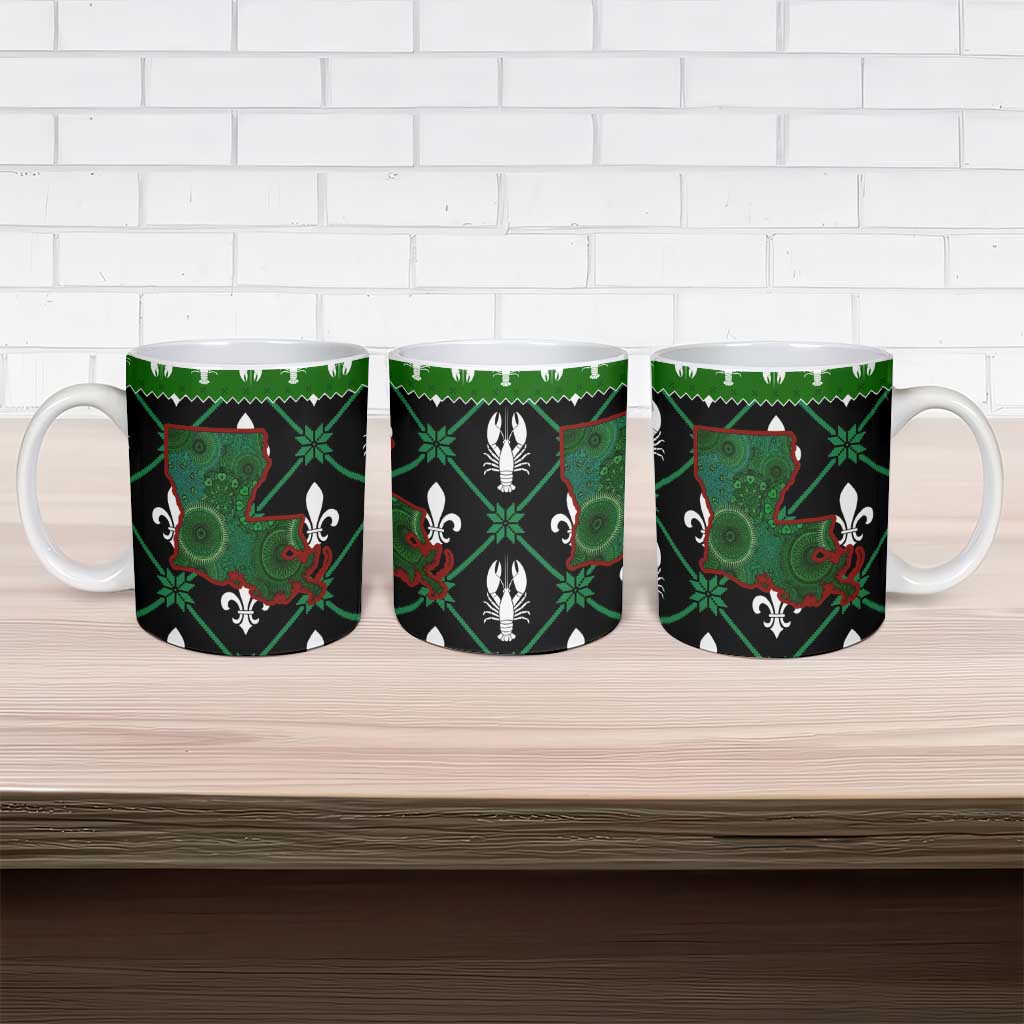Louisiana USA Symbols Pattern Christmas Ceramic Mug Xmas Holiday Patterns - Wonder Print Shop