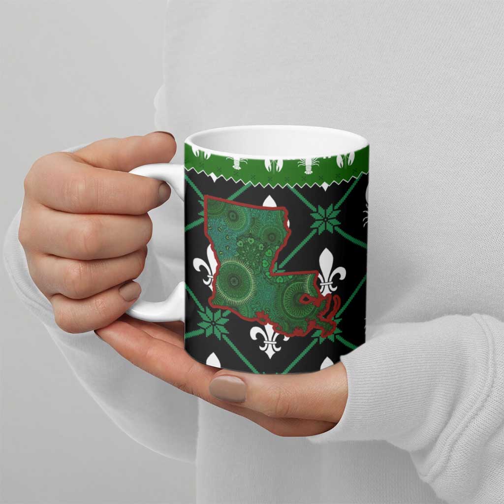 Louisiana USA Symbols Pattern Christmas Ceramic Mug Xmas Holiday Patterns - Wonder Print Shop