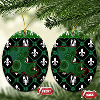 Louisiana USA Symbols Pattern Christmas Ceramic Ornament Xmas Holiday Patterns - Wonder Print Shop