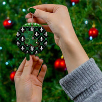 Louisiana USA Symbols Pattern Christmas Ceramic Ornament Xmas Holiday Patterns - Wonder Print Shop