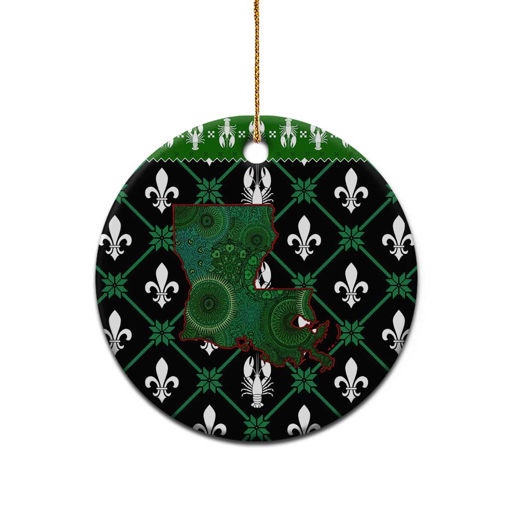 Louisiana USA Symbols Pattern Christmas Ceramic Ornament Xmas Holiday Patterns - Wonder Print Shop