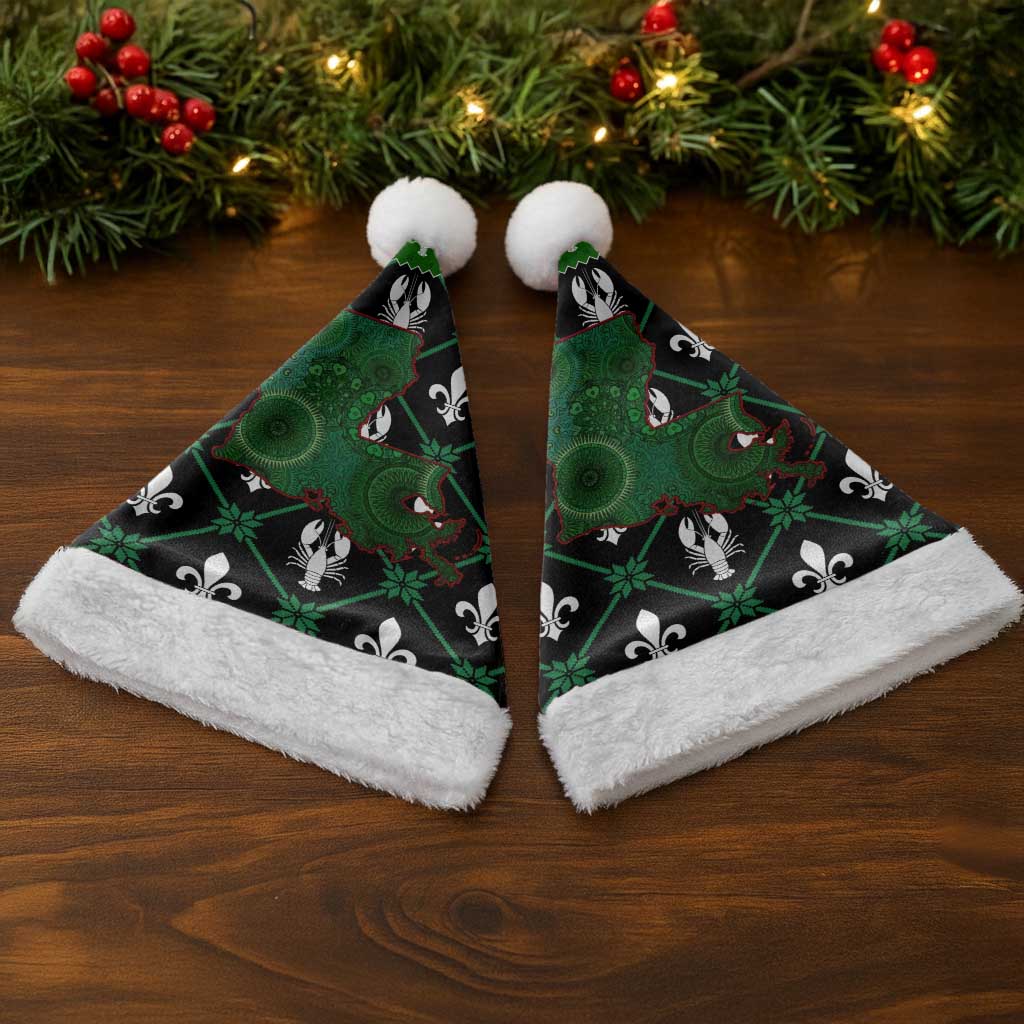 Louisiana USA Symbols Pattern Christmas Santa Hat Xmas Holiday Patterns - Wonder Print Shop
