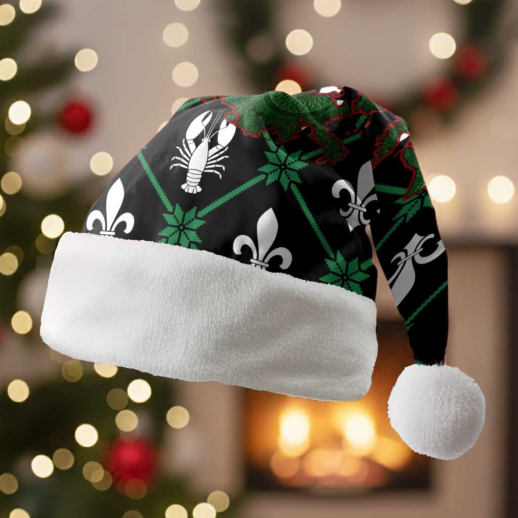 Louisiana USA Symbols Pattern Christmas Santa Hat Xmas Holiday Patterns - Wonder Print Shop