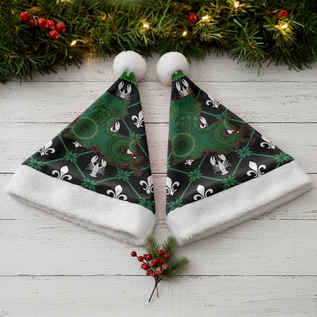 Louisiana USA Symbols Pattern Christmas Santa Hat Xmas Holiday Patterns - Wonder Print Shop