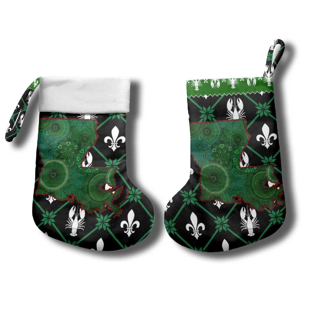 Louisiana USA Symbols Pattern Christmas Stocking Xmas Holiday Patterns - Wonder Print Shop