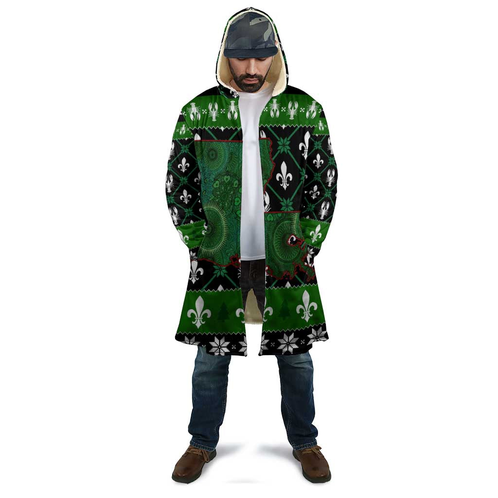 Louisiana USA Symbols Pattern Christmas Cloak Xmas Holiday Patterns - Wonder Print Shop