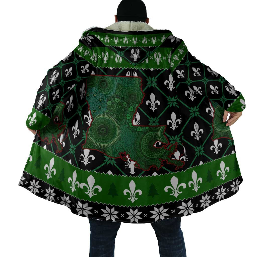 Louisiana USA Symbols Pattern Christmas Cloak Xmas Holiday Patterns - Wonder Print Shop