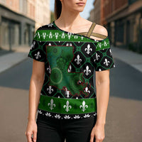 Louisiana USA Symbols Pattern Christmas Cross Shoulder Shirt Xmas Holiday Patterns - Wonder Print Shop