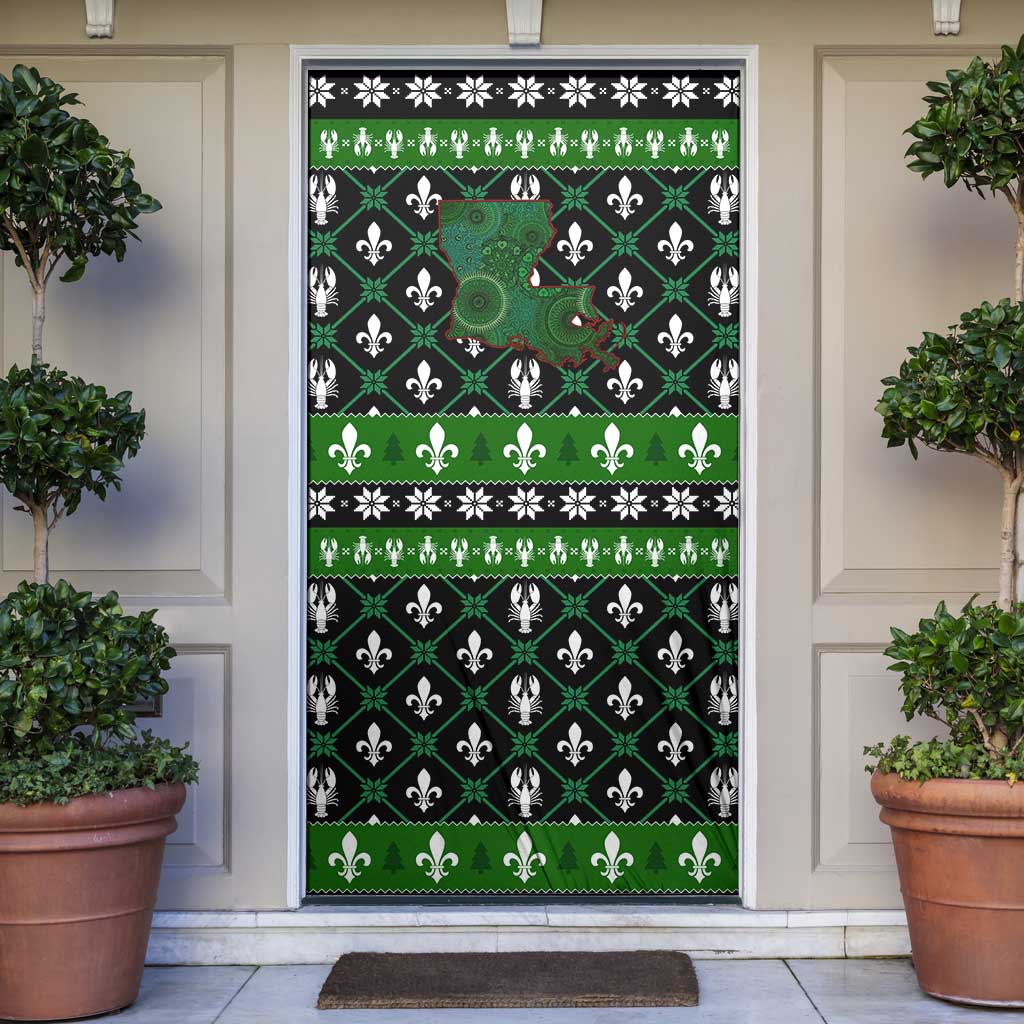 Louisiana USA Symbols Pattern Christmas Door Cover Xmas Holiday Patterns - Wonder Print Shop