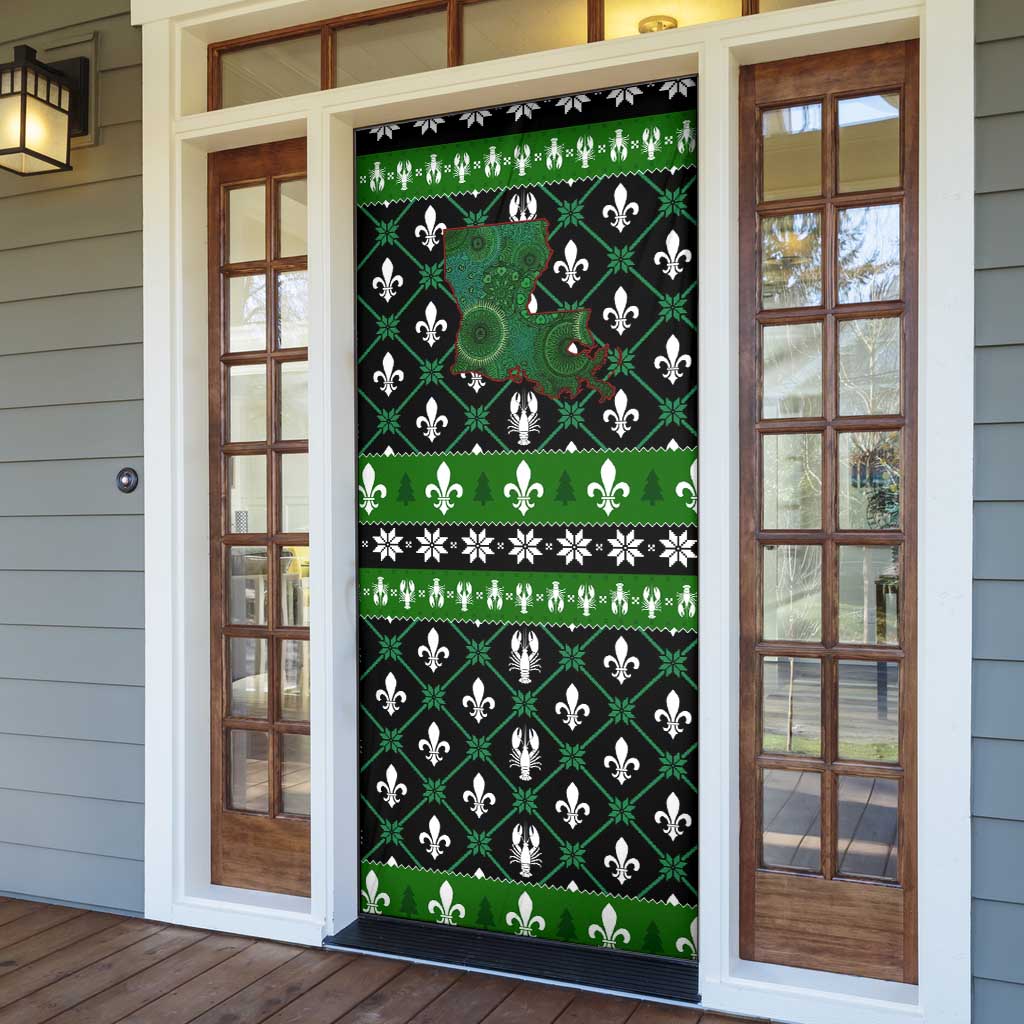 Louisiana USA Symbols Pattern Christmas Door Cover Xmas Holiday Patterns - Wonder Print Shop