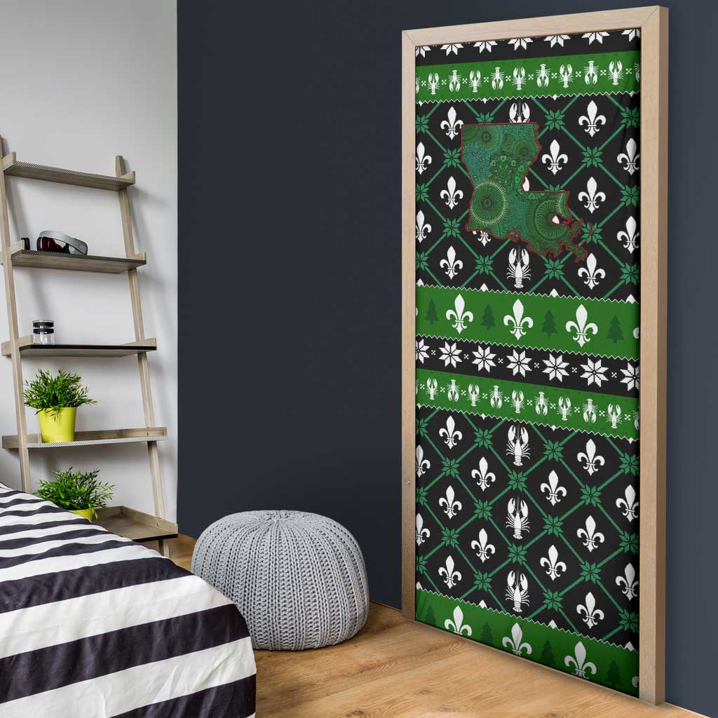 Louisiana USA Symbols Pattern Christmas Door Cover Xmas Holiday Patterns - Wonder Print Shop