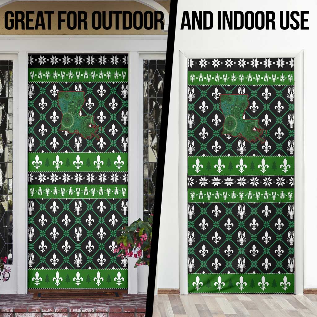 Louisiana USA Symbols Pattern Christmas Door Cover Xmas Holiday Patterns - Wonder Print Shop