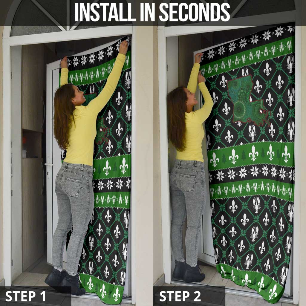 Louisiana USA Symbols Pattern Christmas Door Cover Xmas Holiday Patterns - Wonder Print Shop