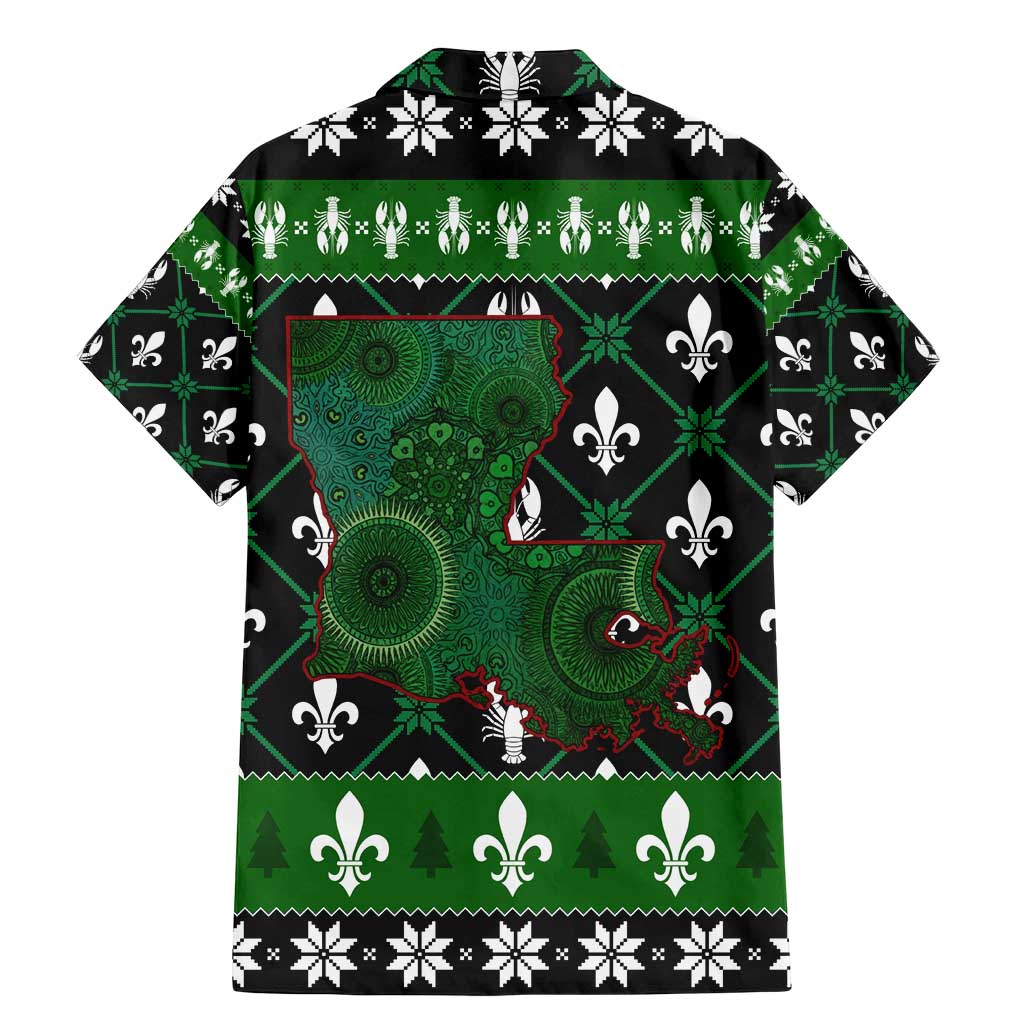 Louisiana USA Symbols Pattern Christmas Family Matching Mermaid Dress and Hawaiian Shirt Xmas Holiday Patterns - Wonder Print Shop