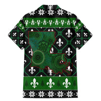 Louisiana USA Symbols Pattern Christmas Family Matching Mermaid Dress and Hawaiian Shirt Xmas Holiday Patterns - Wonder Print Shop