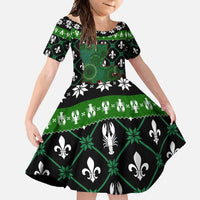 Louisiana USA Symbols Pattern Christmas Family Matching Off Shoulder Maxi Dress and Hawaiian Shirt Xmas Holiday Patterns - Wonder Print Shop