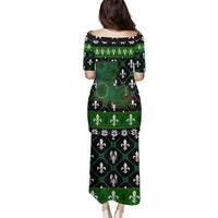 Louisiana USA Symbols Pattern Christmas Family Matching Puletasi and Hawaiian Shirt Xmas Holiday Patterns - Wonder Print Shop