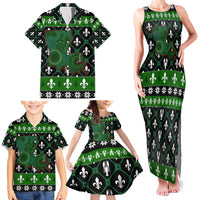 Louisiana USA Symbols Pattern Christmas Family Matching Tank Maxi Dress and Hawaiian Shirt Xmas Holiday Patterns - Wonder Print Shop