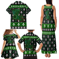 Louisiana USA Symbols Pattern Christmas Family Matching Tank Maxi Dress and Hawaiian Shirt Xmas Holiday Patterns - Wonder Print Shop