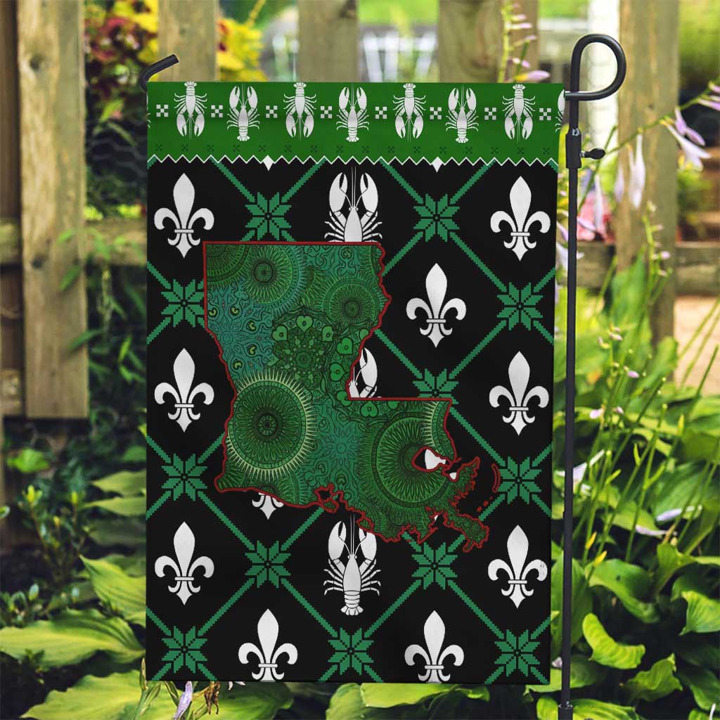 Louisiana USA Symbols Pattern Christmas Garden Flag Xmas Holiday Patterns - Wonder Print Shop
