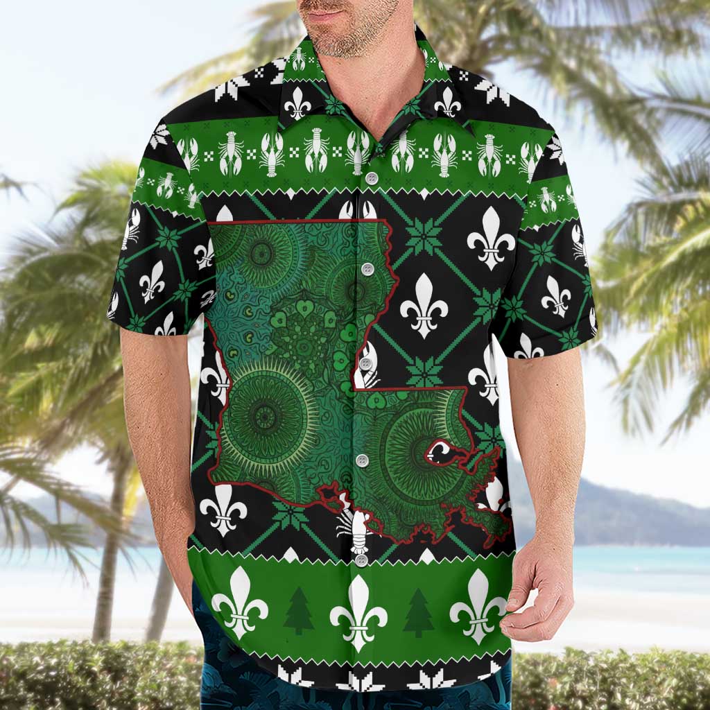 Louisiana USA Symbols Pattern Christmas Hawaiian Shirt Xmas Holiday Patterns - Wonder Print Shop