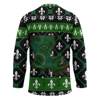 Louisiana USA Symbols Pattern Christmas Hockey Jersey Xmas Holiday Patterns - Wonder Print Shop