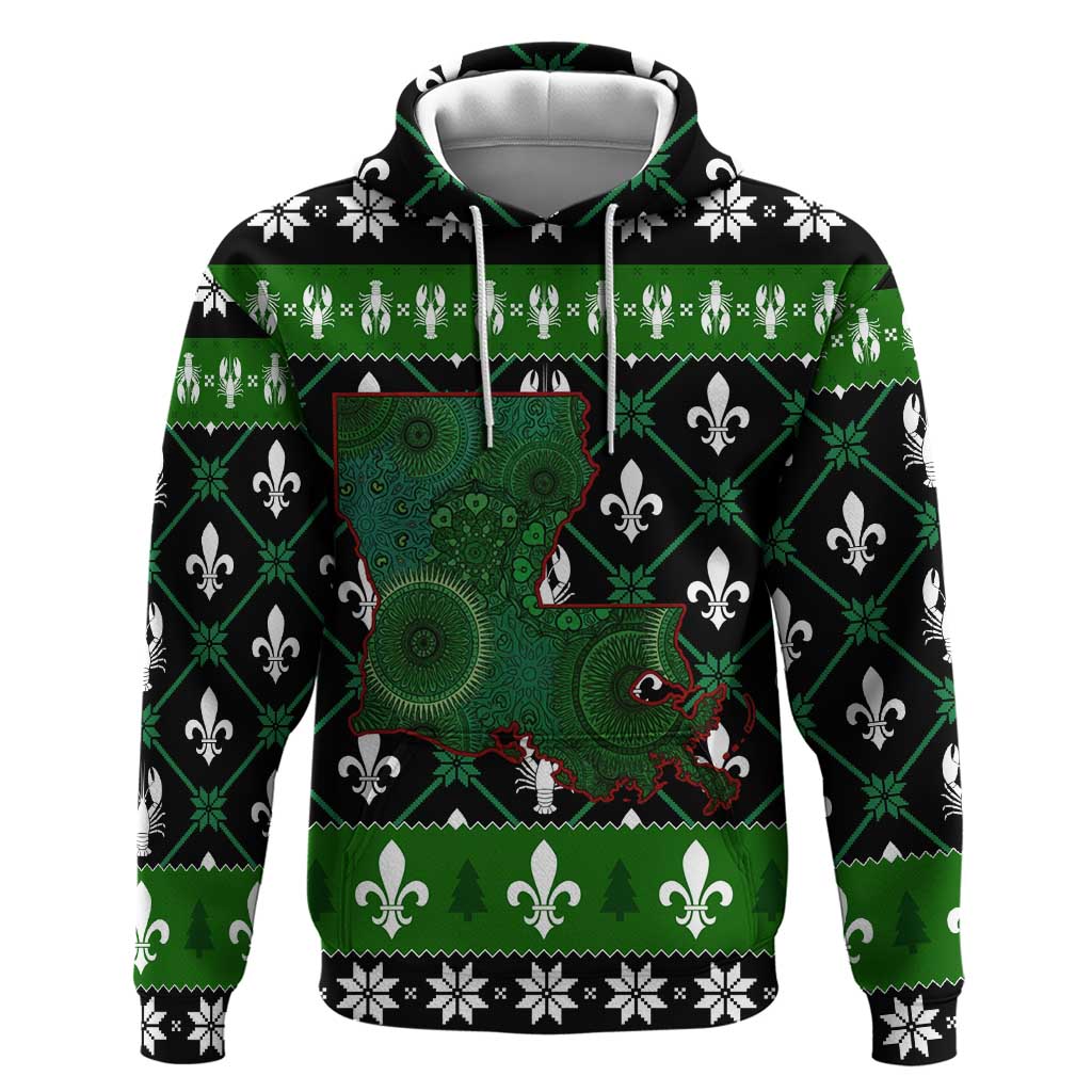 Louisiana USA Symbols Pattern Christmas Hoodie Xmas Holiday Patterns - Wonder Print Shop