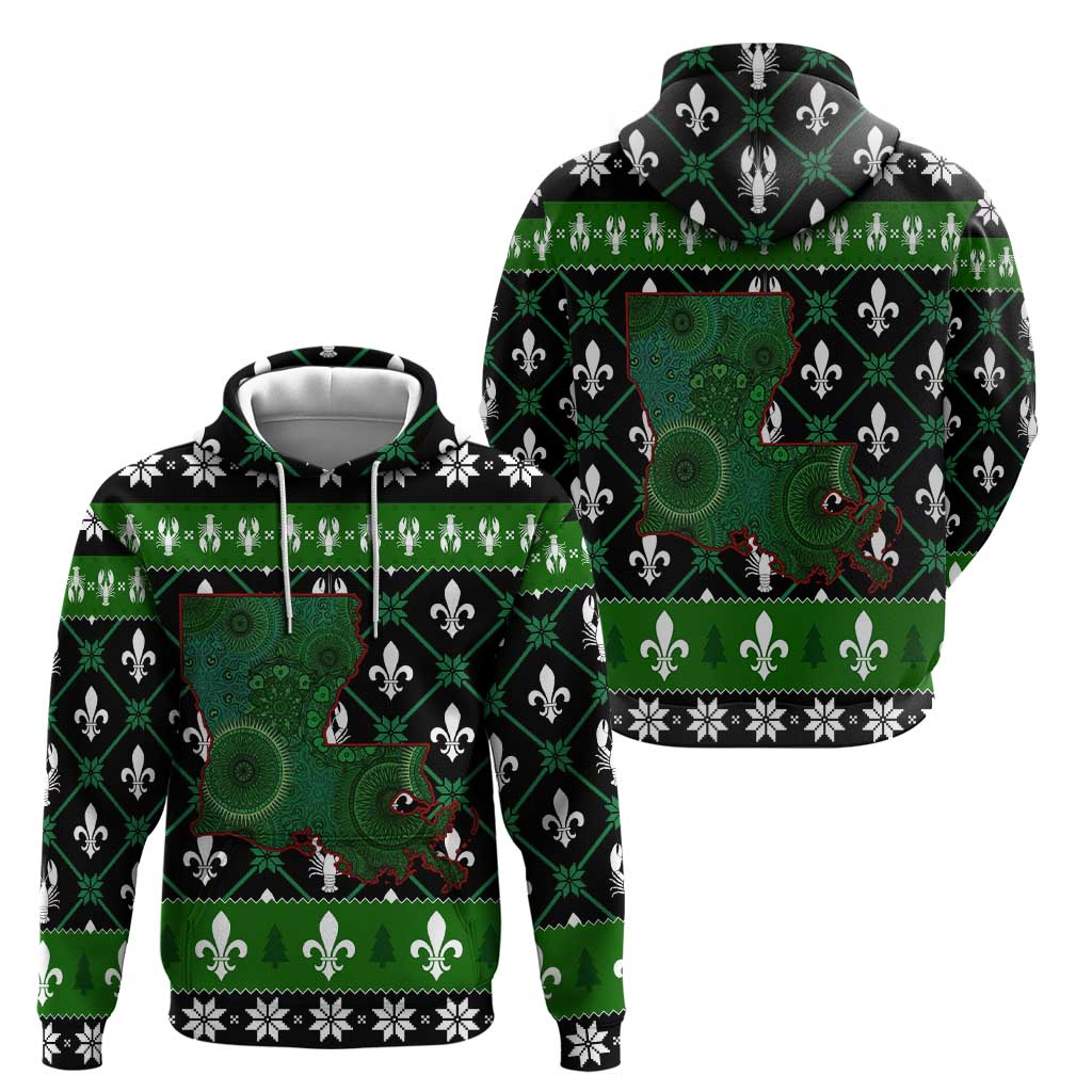 Louisiana USA Symbols Pattern Christmas Hoodie Xmas Holiday Patterns - Wonder Print Shop