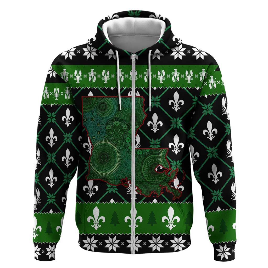 Louisiana USA Symbols Pattern Christmas Hoodie Xmas Holiday Patterns - Wonder Print Shop