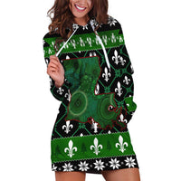 Louisiana USA Symbols Pattern Christmas Hoodie Dress Xmas Holiday Patterns - Wonder Print Shop