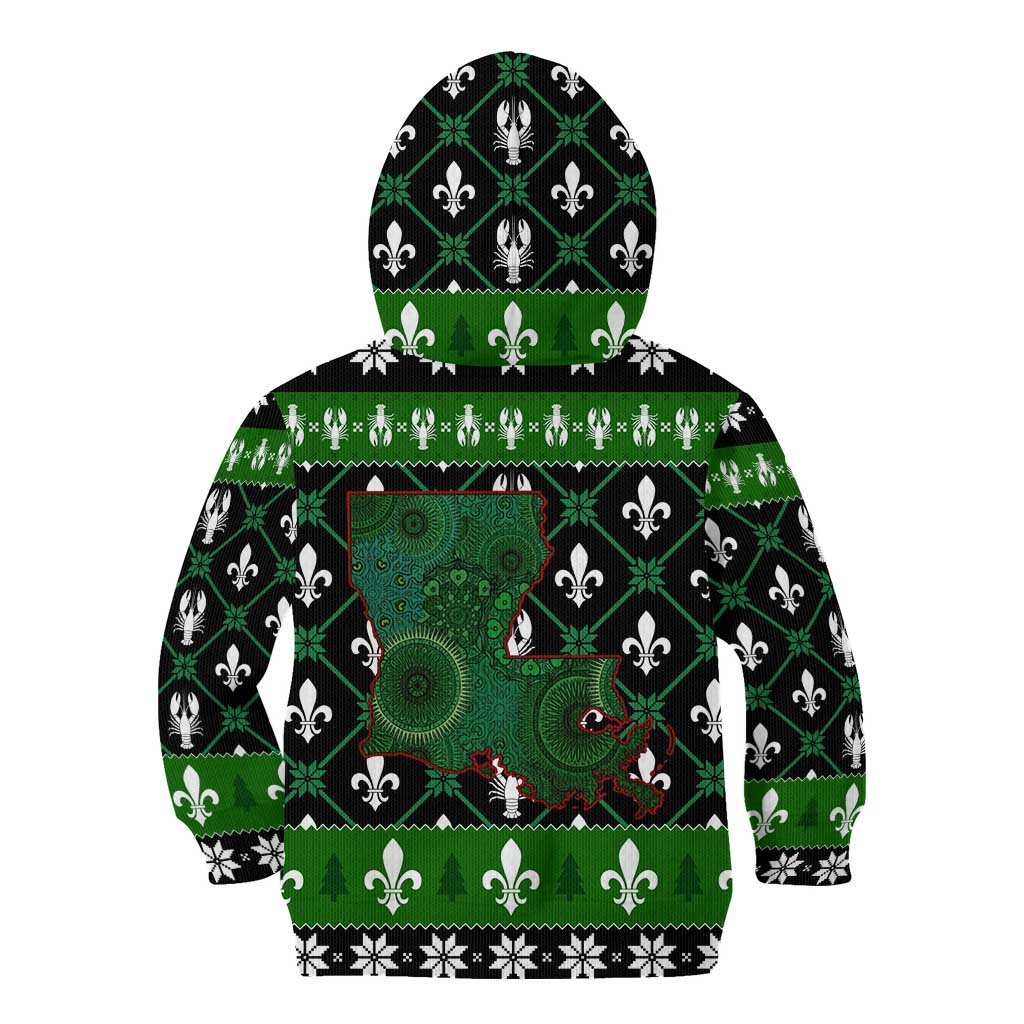 Louisiana USA Symbols Pattern Christmas Kid Hoodie Xmas Holiday Patterns - Wonder Print Shop