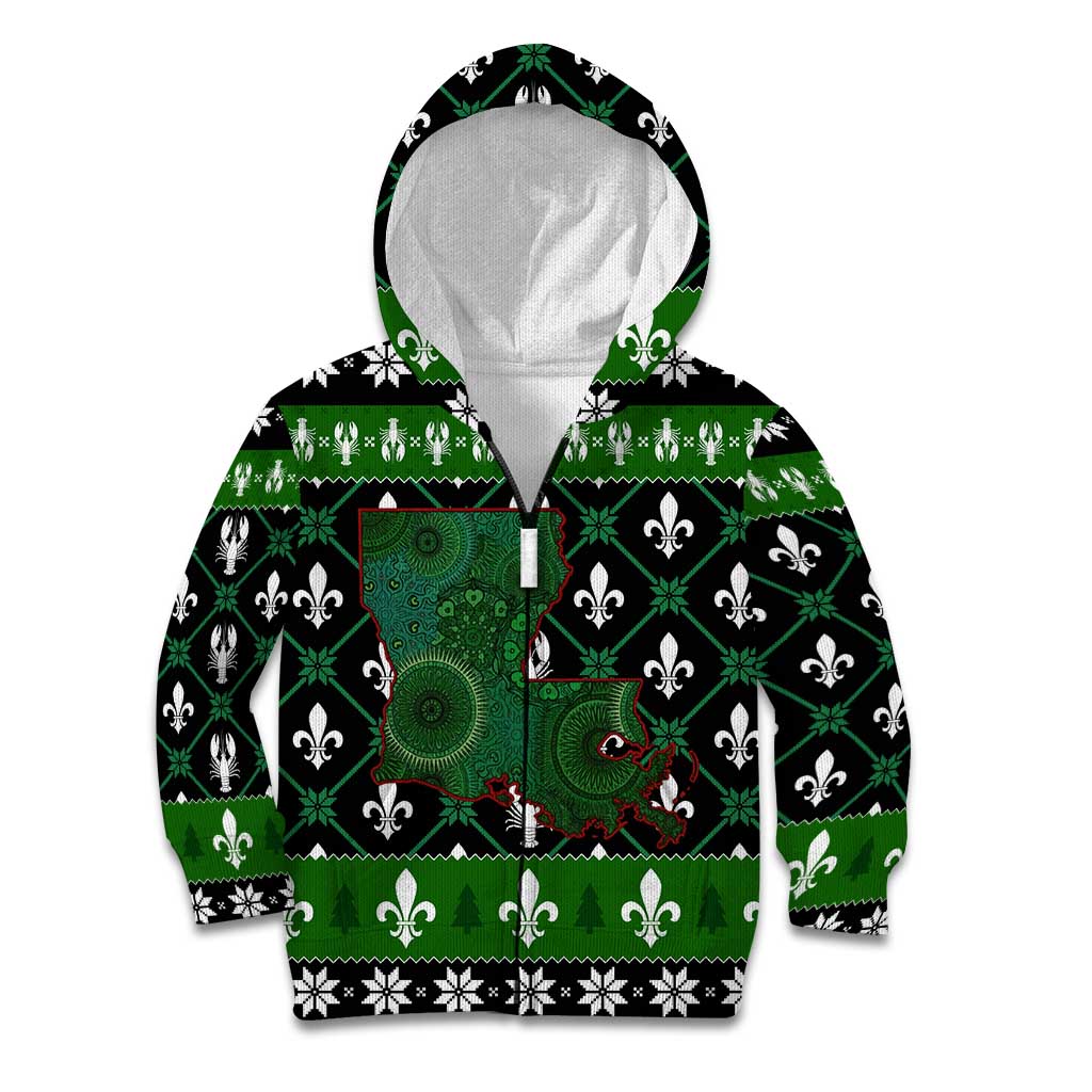 Louisiana USA Symbols Pattern Christmas Kid Hoodie Xmas Holiday Patterns - Wonder Print Shop