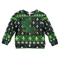 Louisiana USA Symbols Pattern Christmas Kid Ugly Christmas Sweater Xmas Holiday Patterns - Wonder Print Shop