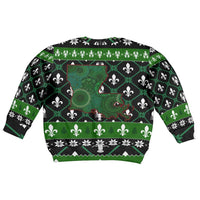 Louisiana USA Symbols Pattern Christmas Kid Ugly Christmas Sweater Xmas Holiday Patterns - Wonder Print Shop