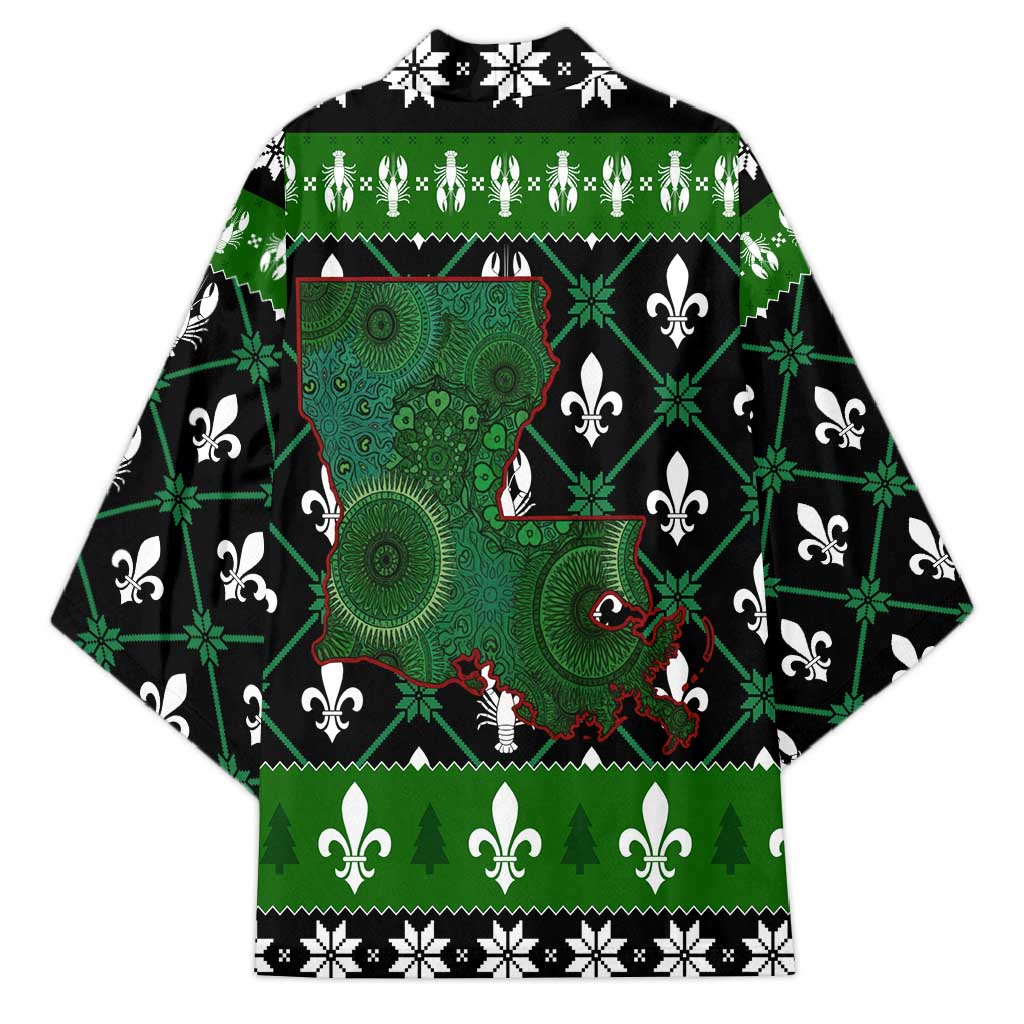 Louisiana USA Symbols Pattern Christmas Kimono Xmas Holiday Patterns - Wonder Print Shop