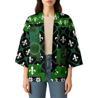 Louisiana USA Symbols Pattern Christmas Kimono Xmas Holiday Patterns - Wonder Print Shop