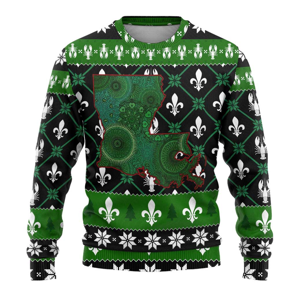 Louisiana USA Symbols Pattern Christmas Ugly Christmas Sweater Xmas Holiday Patterns - Wonder Print Shop