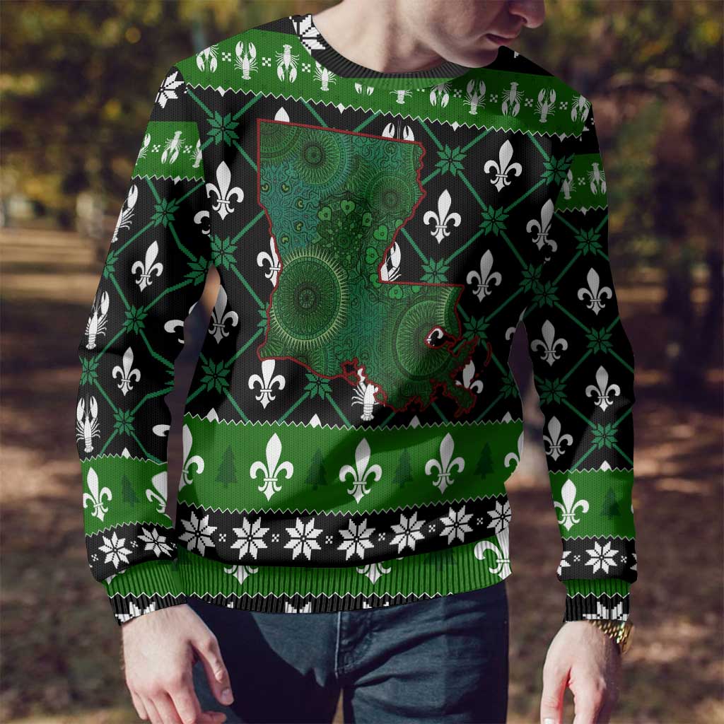Louisiana USA Symbols Pattern Christmas Ugly Christmas Sweater Xmas Holiday Patterns - Wonder Print Shop