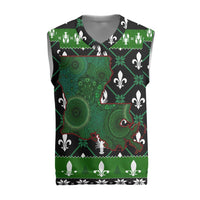 Louisiana USA Symbols Pattern Christmas Knitted V-Neck Vest Xmas Holiday Patterns - Wonder Print Shop