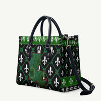 Louisiana USA Symbols Pattern Christmas Leather Bag Xmas Holiday Patterns - Wonder Print Shop
